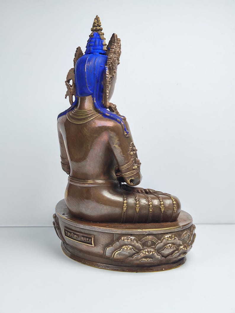 Authentic Amitayus Statue - Tibetan Statue 16cm Height - Tibetan Buddhist statue, view 5