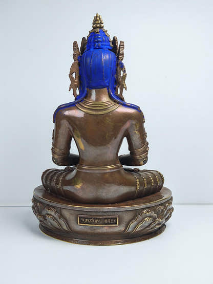 Authentic Amitayus Statue - Tibetan Statue 16cm Height - Tibetan Buddhist statue, view 6