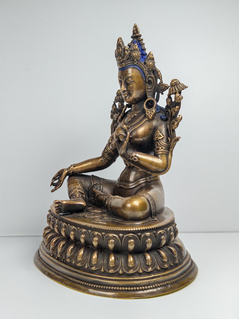 Authentic Green Tara Statue - Fully Consecrated and Blessed - Tibetan Buddhist statue, view 8