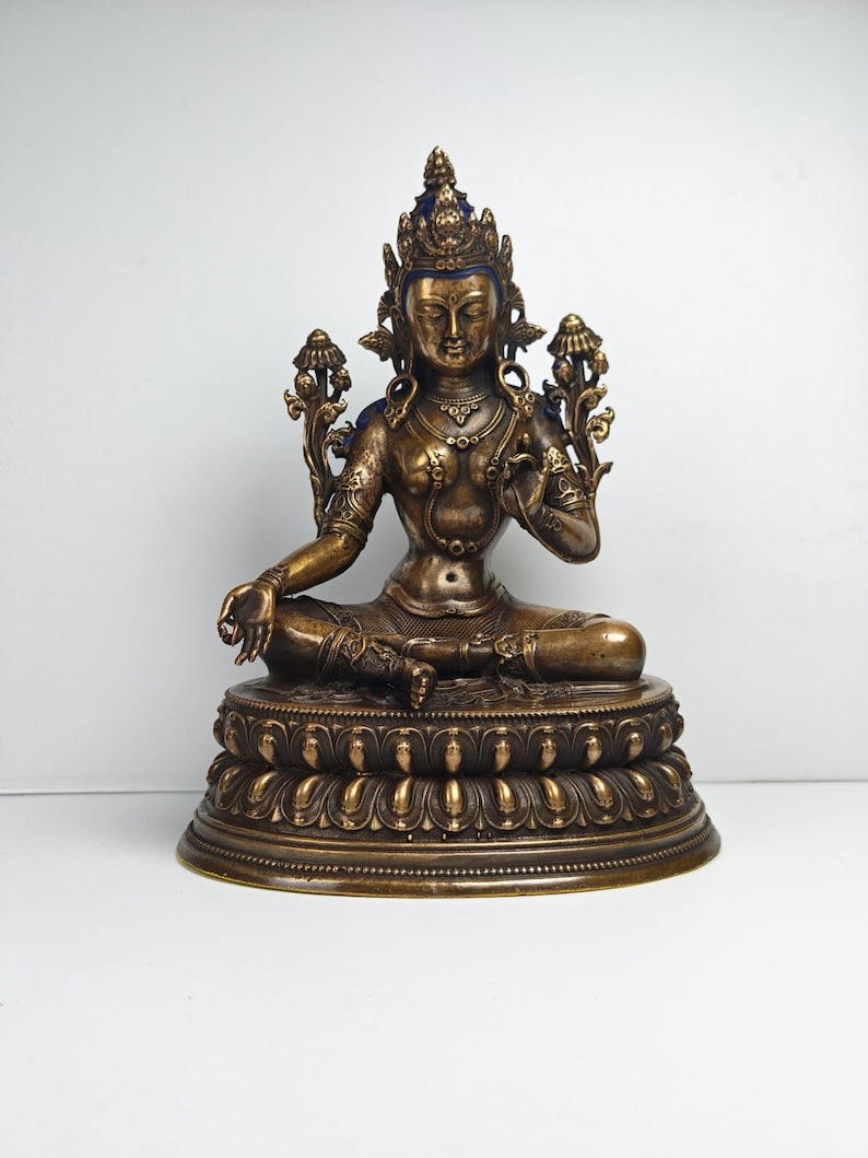 Authentic Green Tara Statue - Fully Consecrated and Blessed - Tibetan Buddhist statue, view 9