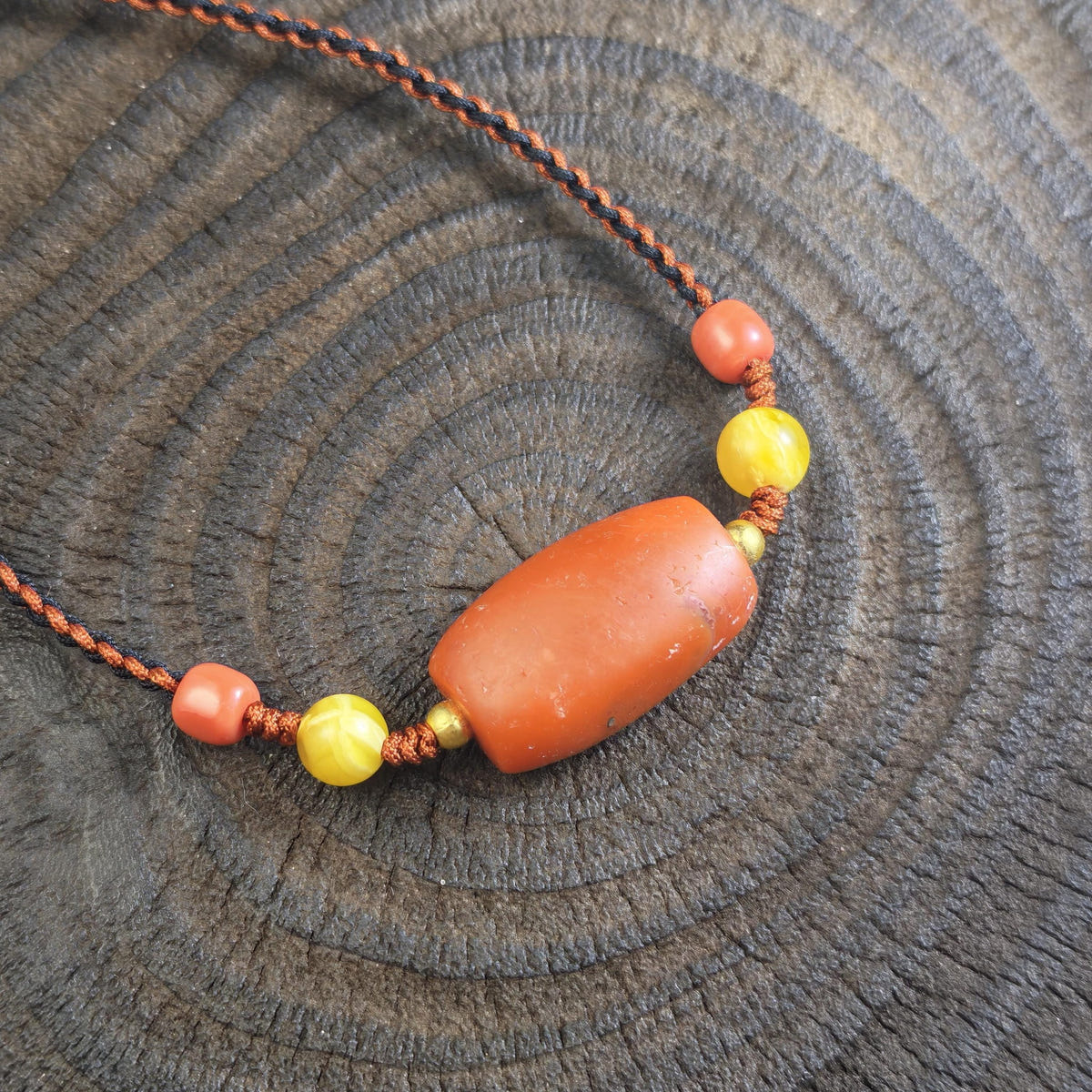 Authentic Nanhong Agate Choker | Old Tibetan Amulet | Protective Spiritual Gift | Gift for Him Her | 26*16mm