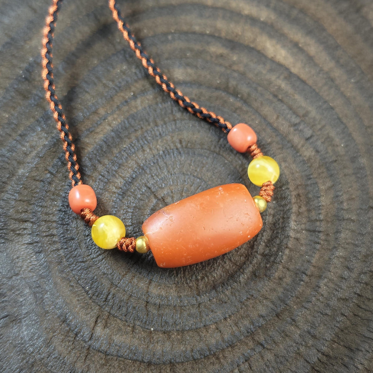 Authentic Nanhong Agate Choker | Old Tibetan Amulet | Protective Spiritual Gift | Gift for Him Her | 26*16mm