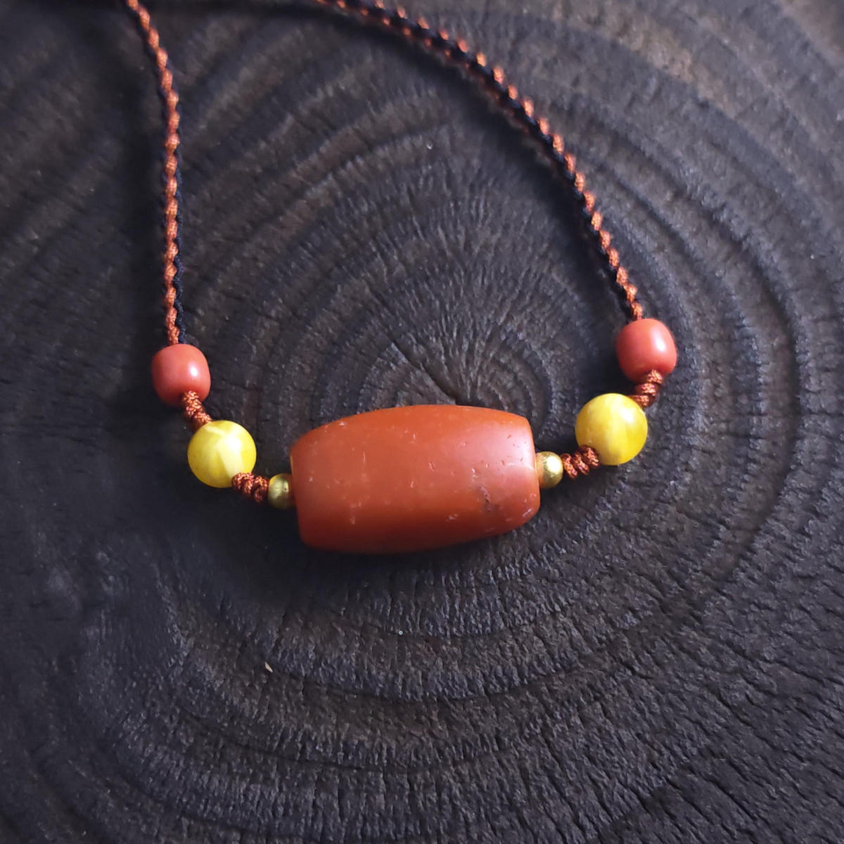 Authentic Nanhong Agate Choker | Old Tibetan Amulet | Protective Spiritual Gift | Gift for Him Her | 26*16mm