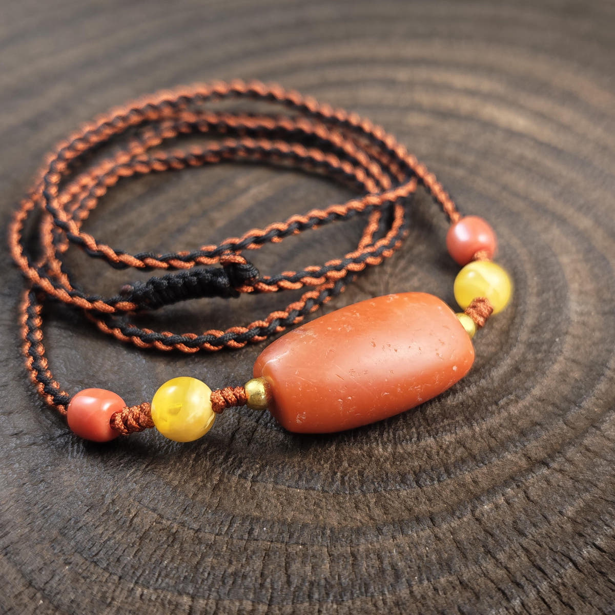 Authentic Nanhong Agate Choker | Old Tibetan Amulet | Protective Spiritual Gift | Gift for Him Her | 26*16mm