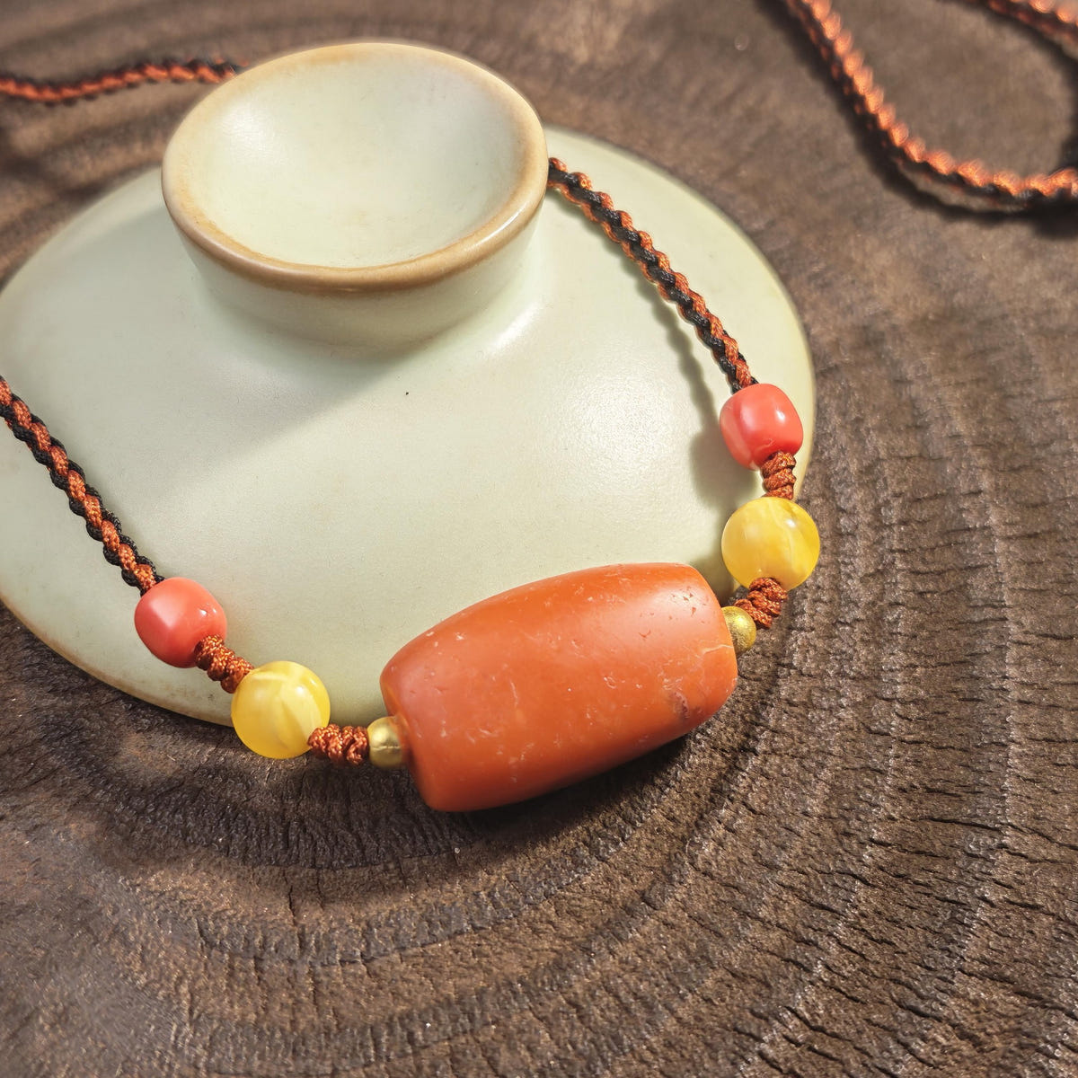 Authentic Nanhong Agate Choker | Old Tibetan Amulet | Protective Spiritual Gift | Gift for Him Her | 26*16mm