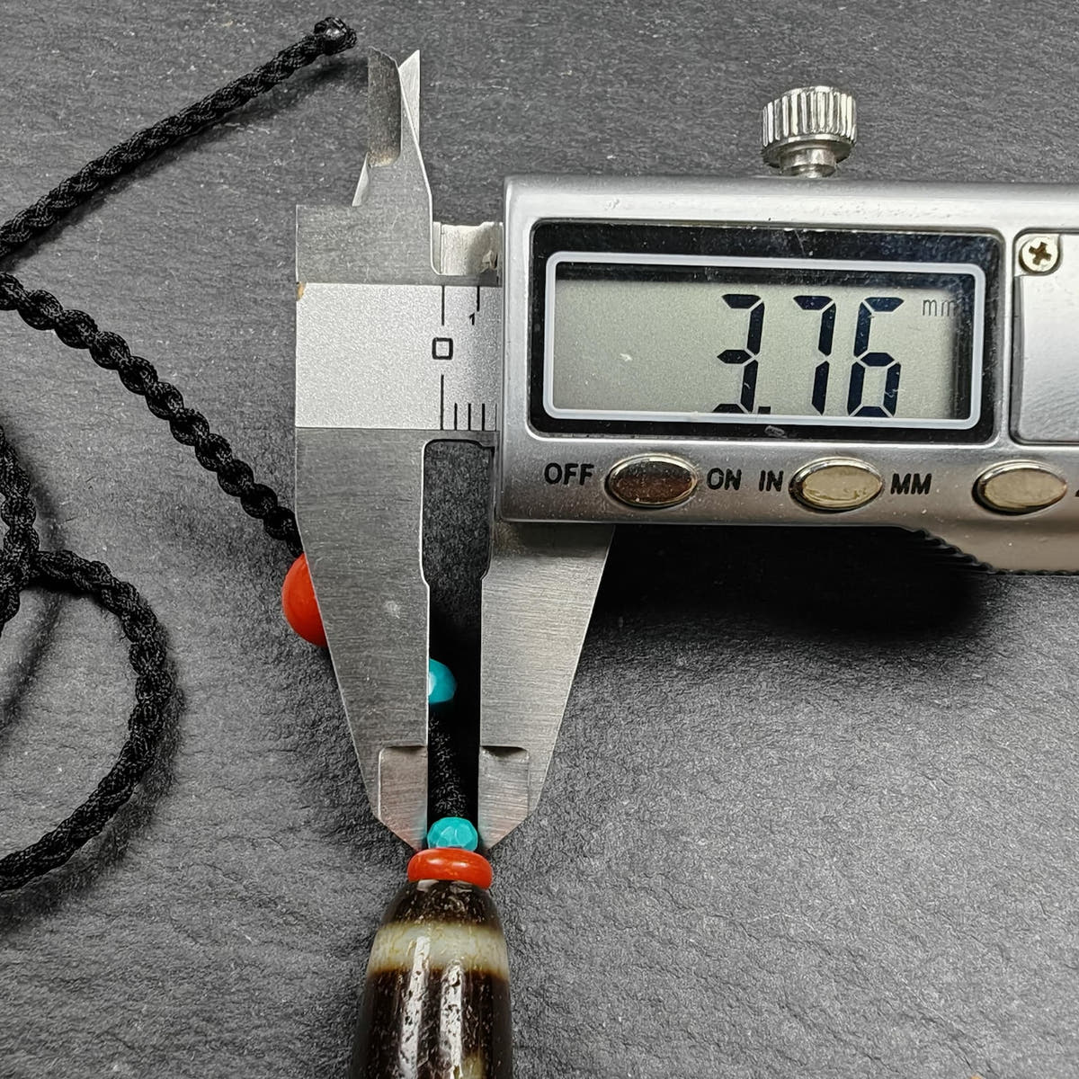 Authentic Ruyi Dzi Necklace - Tibetan Buddhist bead necklace, view 13