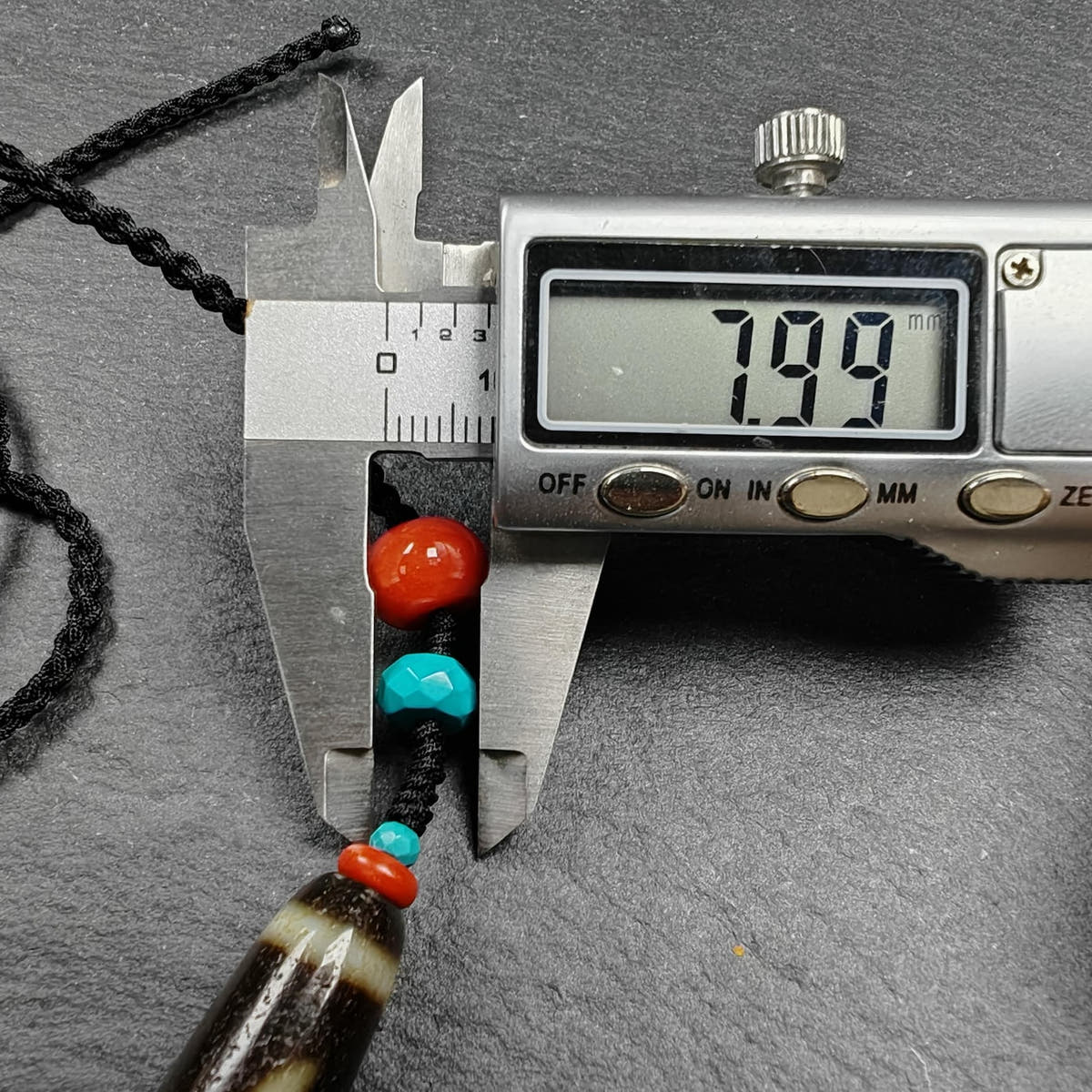 Authentic Ruyi Dzi Necklace - Tibetan Buddhist bead necklace, view 14