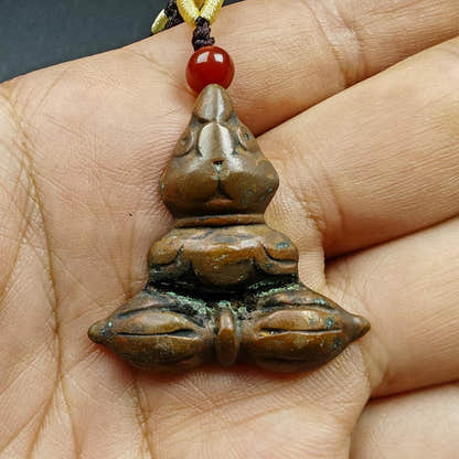 Copper Stupa + Vajra Pendant - Tibetan Buddhist amulet, view 7