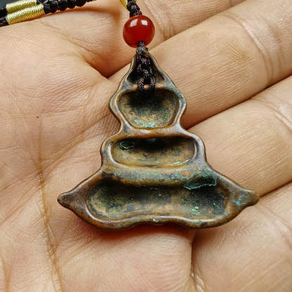 Copper Stupa + Vajra Pendant - Tibetan Buddhist amulet, view 8