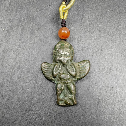 Tibetan Buddhist Amulet Pendant - Tibetan Buddhist amulet, front view