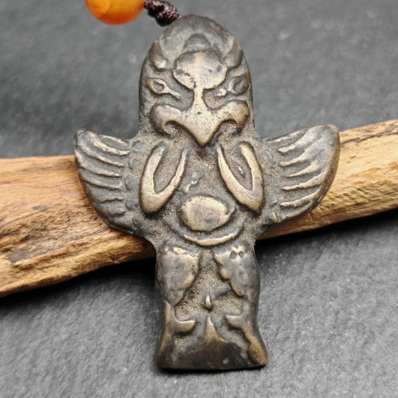 Tibetan Buddhist Amulet Pendant - Tibetan Buddhist amulet, front view