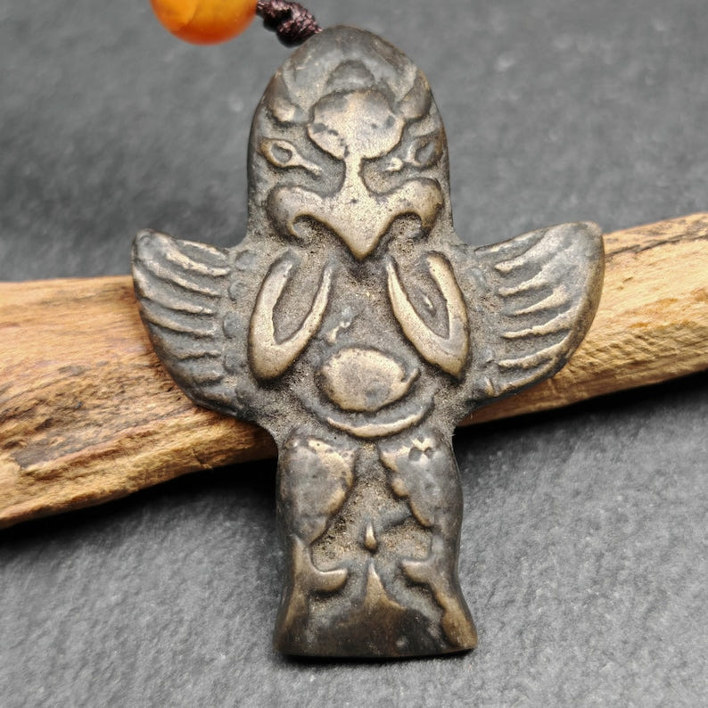 Tibetan Buddhist Amulet Pendant - Tibetan Buddhist amulet, front view