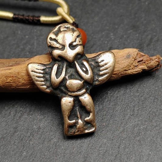 Tibetan Buddhist Amulet Pendant - Tibetan Buddhist amulet, front view