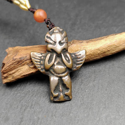 Tibetan Buddhist Amulet Pendant - Tibetan Buddhist amulet, front view