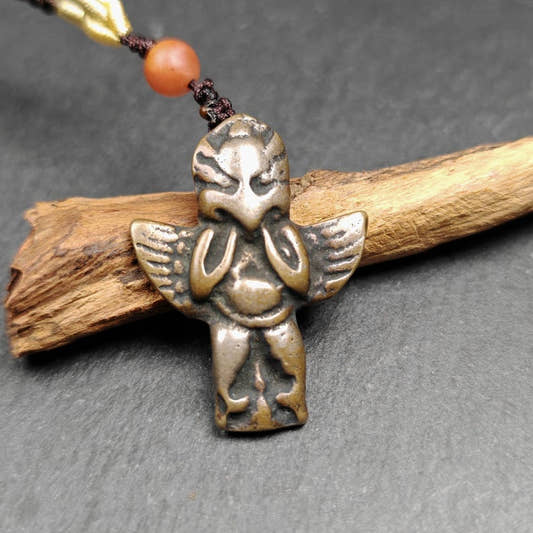 Tibetan Buddhist Amulet Pendant - Tibetan Buddhist amulet, front view
