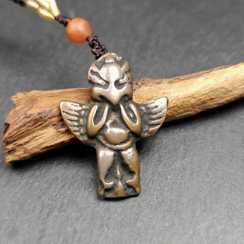 Tibetan Buddhist Amulet Pendant - Tibetan Buddhist amulet, front view
