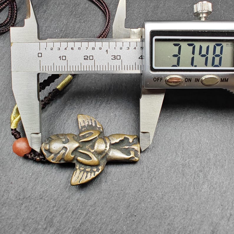 Tibetan Buddhist Amulet Pendant - Tibetan Buddhist amulet, size reference