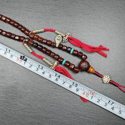8mm 108 Rudraksha Mala Necklace,40cm Streched - Tibetan Buddhist mala beads, view 8