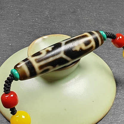 Authentic Tibetan Treasure Vase Dzi Bead Necklace 30 Years Old - Tibetan Buddhist bead necklace, view 6