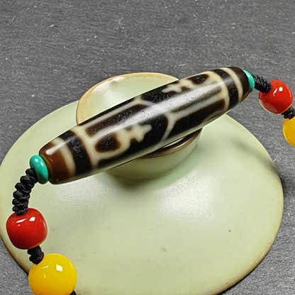 Authentic Tibetan Treasure Vase Dzi Bead Necklace 30 Years Old - Tibetan Buddhist bead necklace, view 7