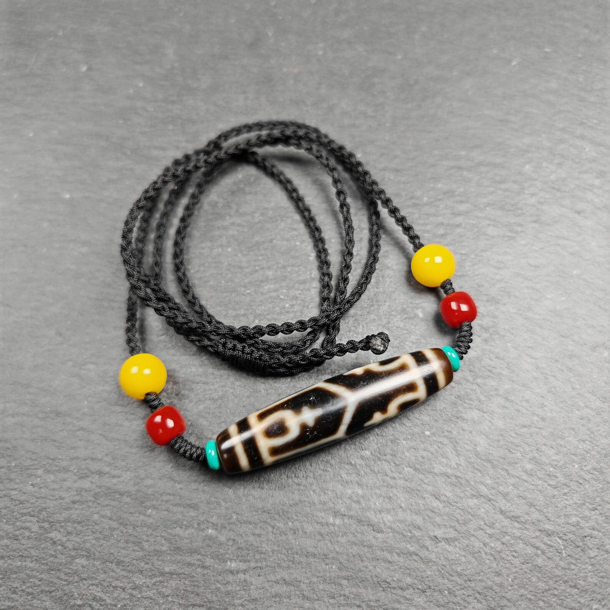 Authentic Tibetan Treasure Vase Dzi Bead Necklace 30 Years Old - Tibetan Buddhist bead necklace, view 9