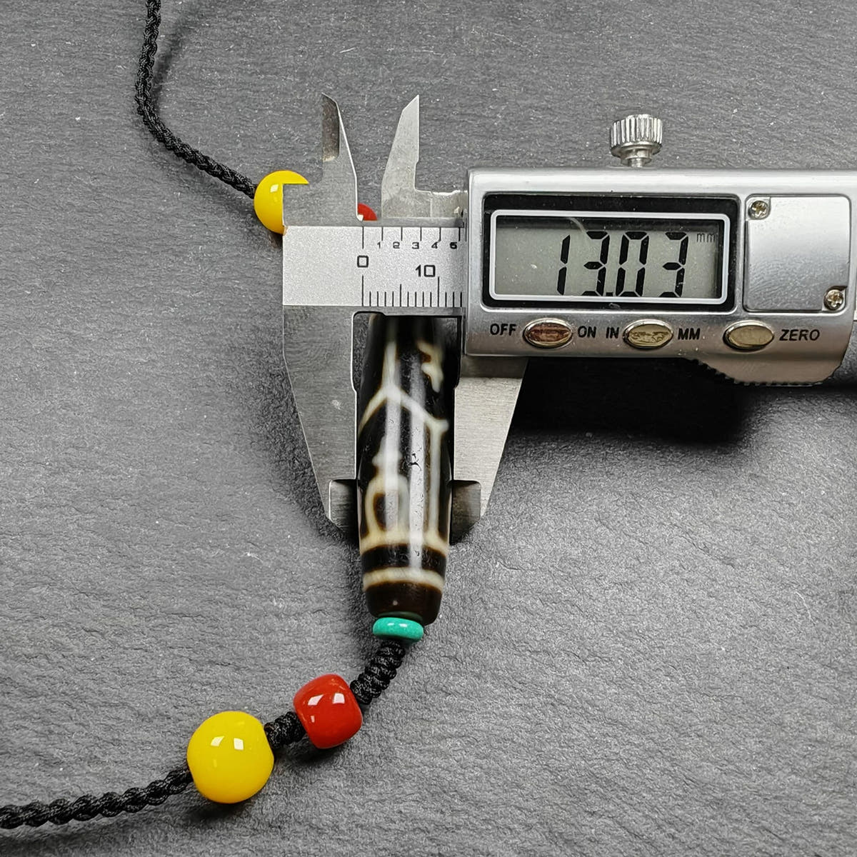 Authentic Tibetan Treasure Vase Dzi Bead Necklace 30 Years Old - Tibetan Buddhist bead necklace, view 11