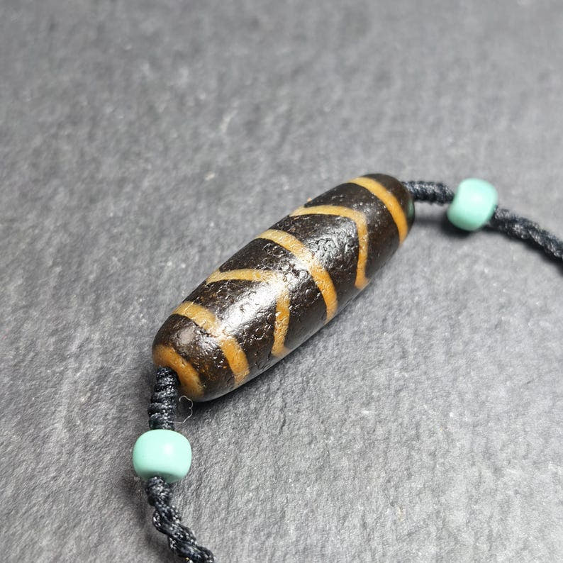 Authentic Wave Totem Dzi Clavicle Chain - Tibetan Buddhist bead necklace, view 5