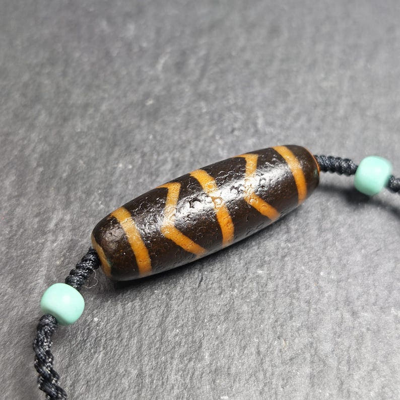 Authentic Wave Totem Dzi Clavicle Chain - Tibetan Buddhist bead necklace, view 7