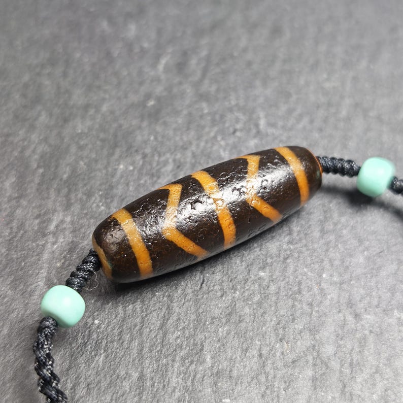 Authentic Wave Totem Dzi Clavicle Chain - Tibetan Buddhist bead necklace, view 7