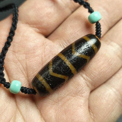 Authentic Wave Totem Dzi Clavicle Chain - Tibetan Buddhist bead necklace, view 9