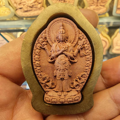 Avalokiteshvara Open-eyed Tsa Tsa Mold - 4.5cm Height - Tibetan tsa tsa mold, front view