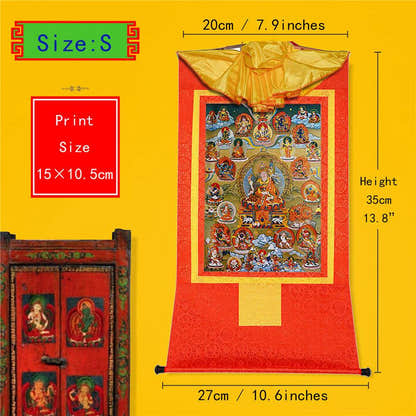 Guru Rinpoche and Deitiesof Nyingma School - Tibetan thangka painting, view 6