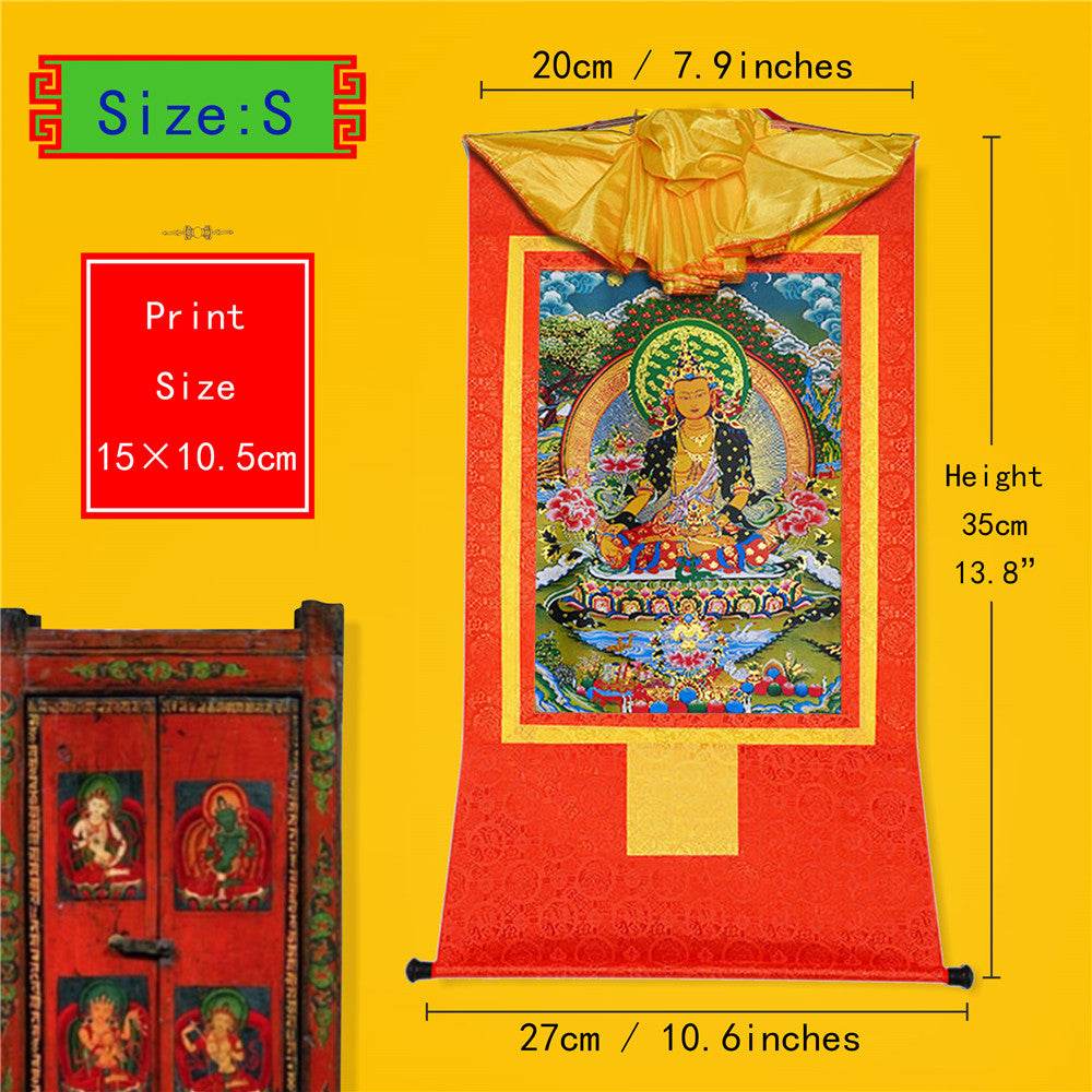 Ksitigarbha,the Bodhisattva of Hell-beings - Tibetan thangka painting, view 6