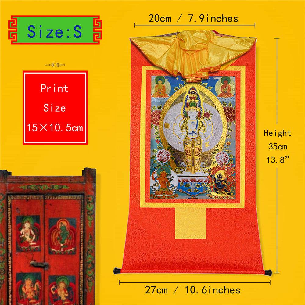 Avalokitesvara - Tibetan thangka painting, view 6