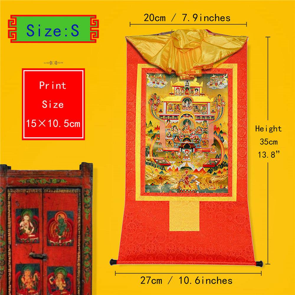 Guru Rinpoche Pure Land - Tibetan thangka painting, view 6