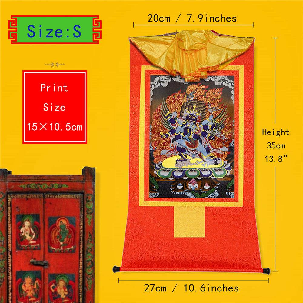 Vajrakilaya-Vajrakumara-Protector Deity - Tibetan thangka painting, view 6
