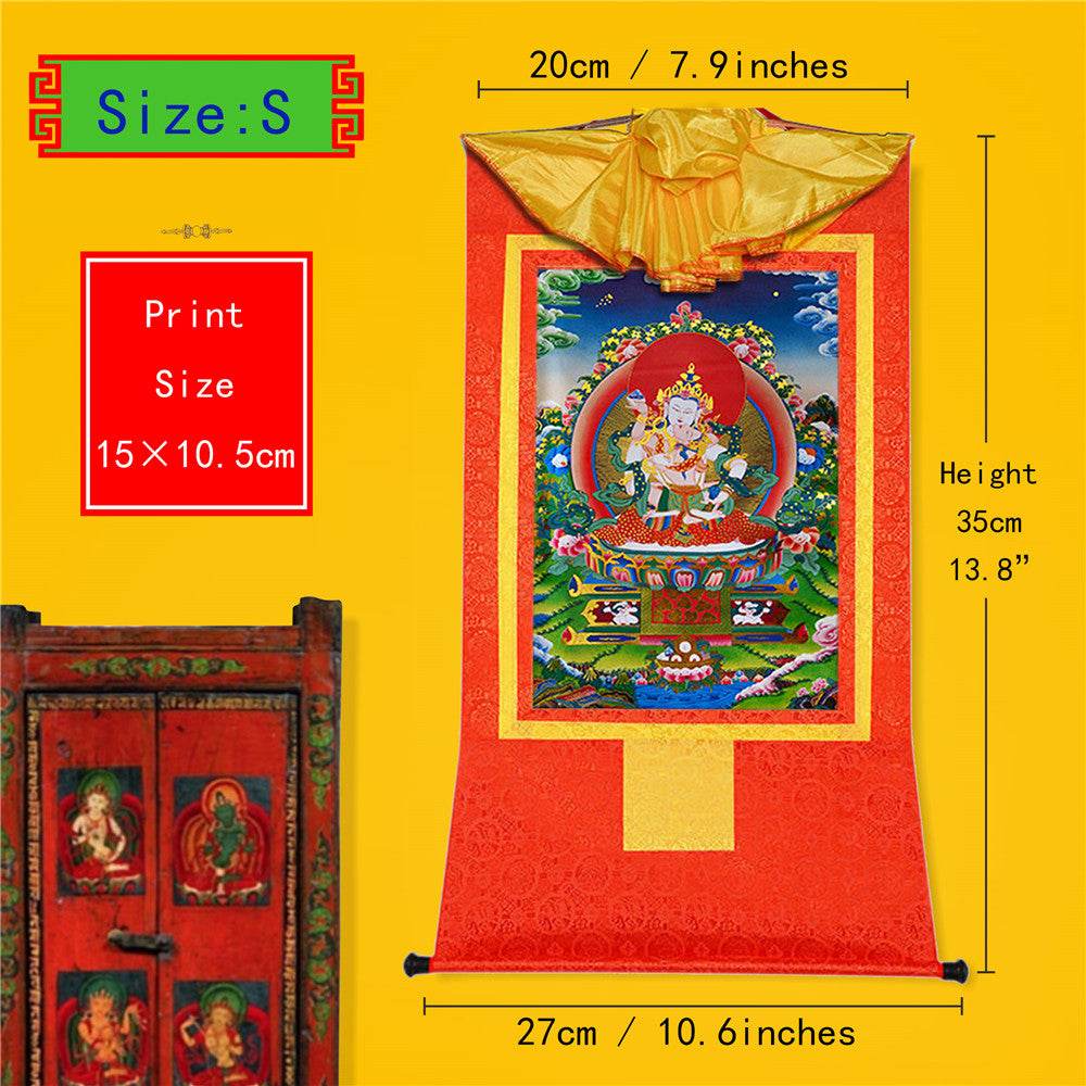 Vajrasatva in Yab Yum,Vajrasattva,Dorje Sempa - Tibetan thangka painting, view 6