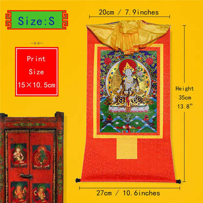 White Tara - Tibetan thangka painting, view 6