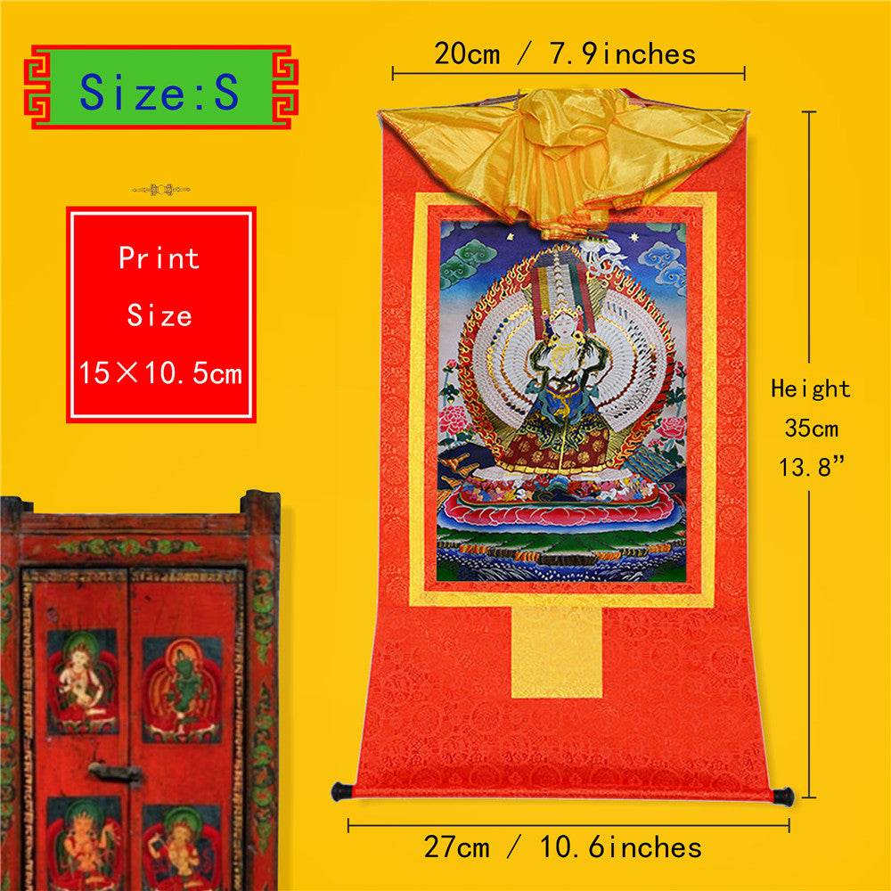 Usnisa Sitatapatra-Great White Parasol - Tibetan thangka painting, view 6