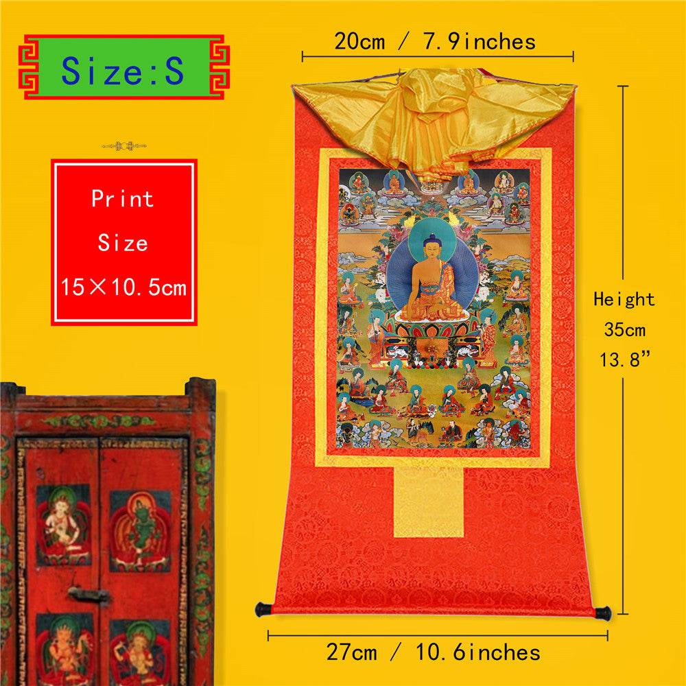 Eighteen Arhats,18 Luohan - Tibetan thangka painting, view 6