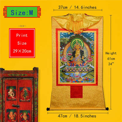 Ksitigarbha,the Bodhisattva of Hell-beings - Tibetan thangka painting, view 5