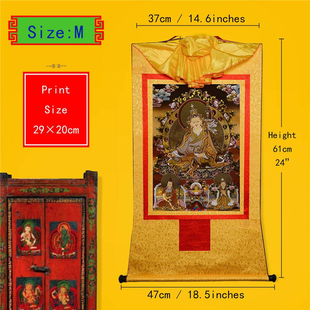 Padmasambhava,Guru Rinpoche-Black Type - Tibetan thangka painting, view 5