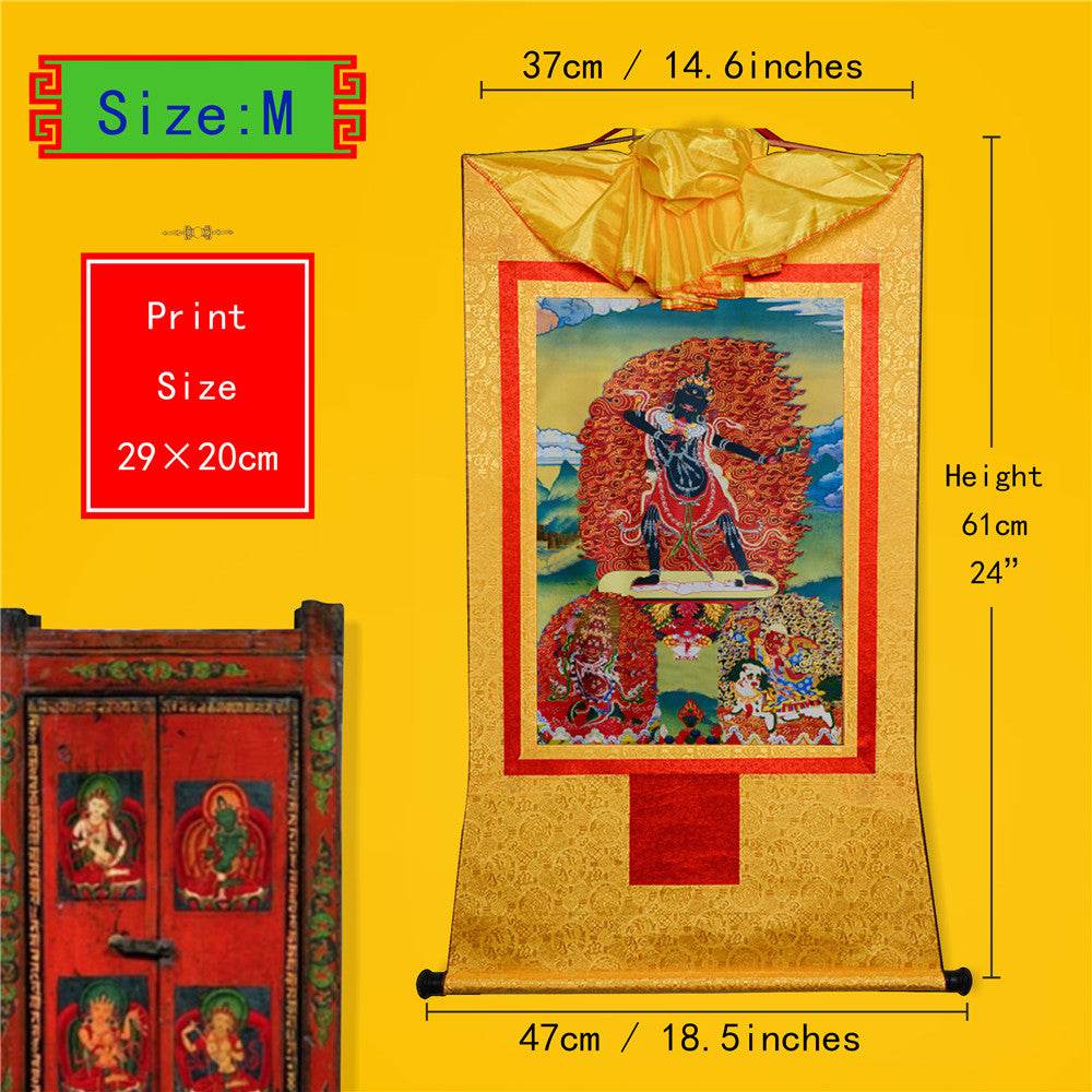 Ekajati,Rahula,Vajrasadhu - Tibetan thangka painting, view 5