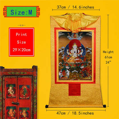Chenrezig - Tibetan thangka painting, view 5