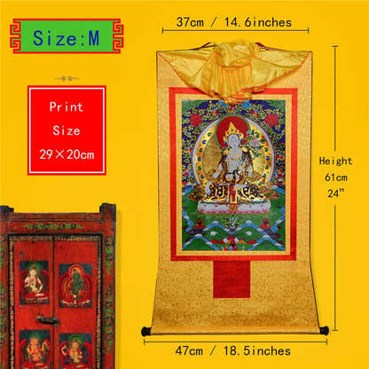 White Tara - Tibetan thangka painting, view 5