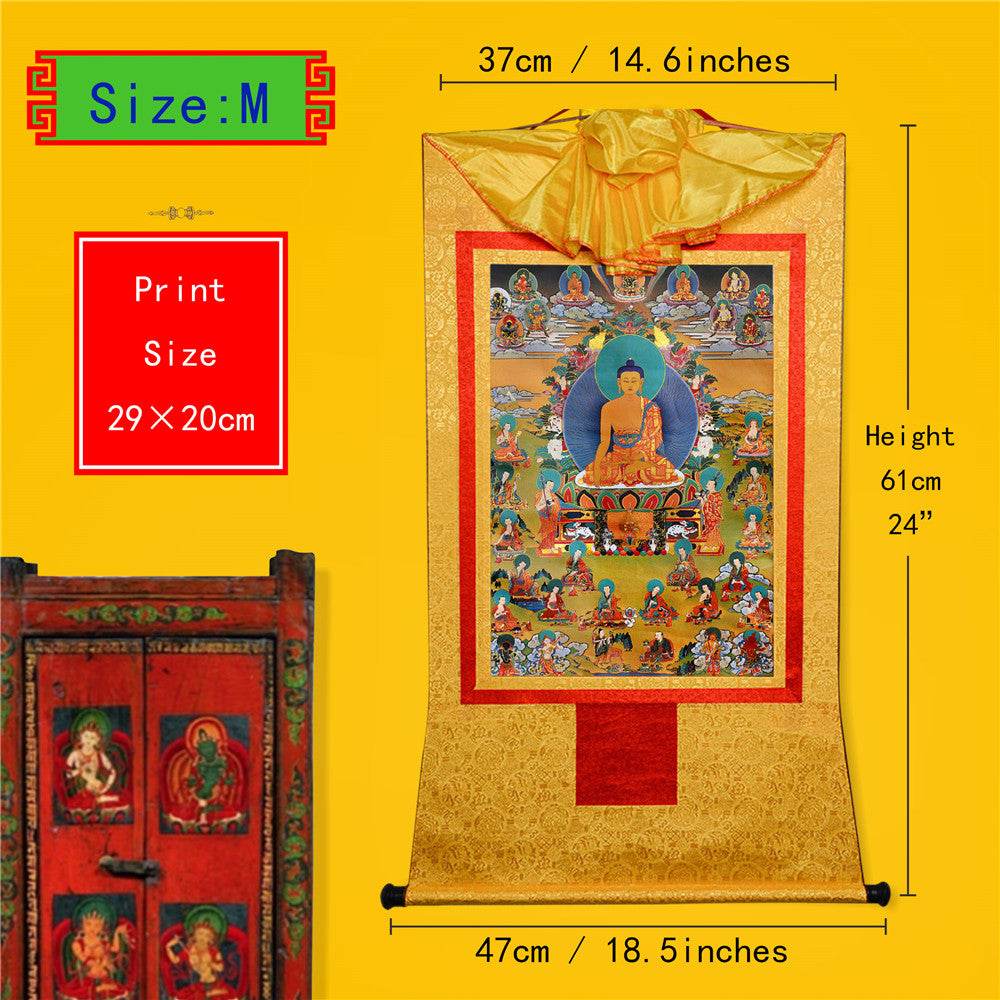 Eighteen Arhats,18 Luohan - Tibetan thangka painting, view 5