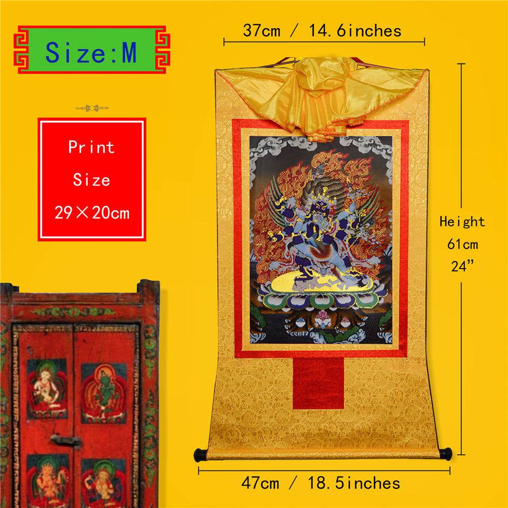 Vajrakilaya-Vajrakumara-Protector Deity - Tibetan thangka painting, view 5