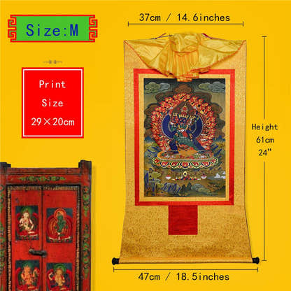 གཤིན་རྗེ་གཤེད་ Yamantaka- Conqueror of the Lord of Death - Tibetan thangka painting, view 5