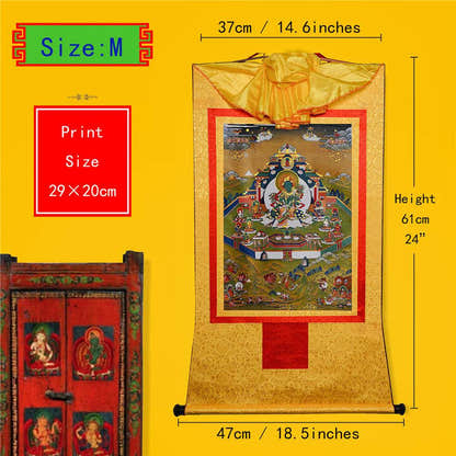 Green Tara in Mandala - Tibetan thangka painting, view 5