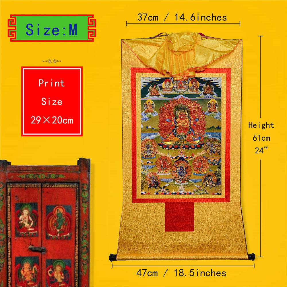 Hayagriva- Wisdom King - Tibetan thangka painting, view 5